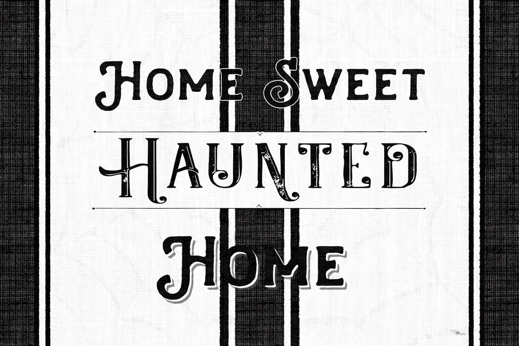 Home Sweet Haunted Home BW by Pela Studio. SKU 68426i. Archival Giclee Fine art print for wall decor.
