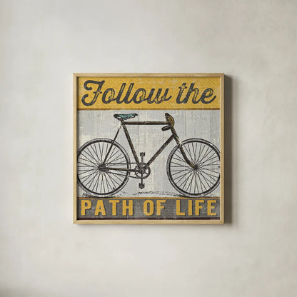 Joy Ride II by Pela Studio. Shown in a natural wood glass frame for a timeless modern aesthetic. Available as an archival giclee rolled canvas, fine art paper, or poster print. SKU 14837a.