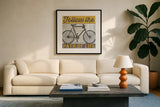 Joy Ride II by Pela Studio. Displayed in a glass frame with matte in a clean modern living room. Available as an archival giclee rolled canvas, fine art paper, or poster print. SKU 14837a.