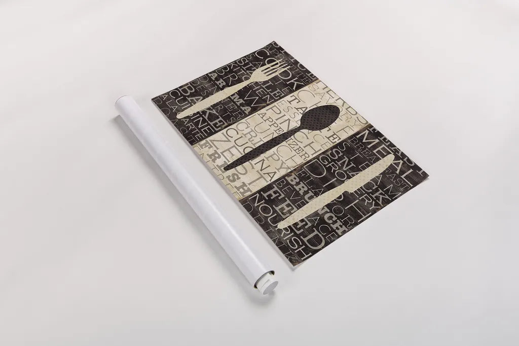 Kitchen Words Trio by Pela Studio. shown as a rolled paper print. Available as archival giclee rolled canvas, fine art paper, or poster print. SKU 7317i.