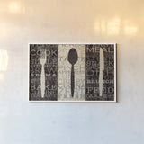 Kitchen Words Trio by Pela Studio. shown as a paper print in a white frame. Available as a archival giclee rolled canvas, fine art paper, or poster print. SKU 7317i.