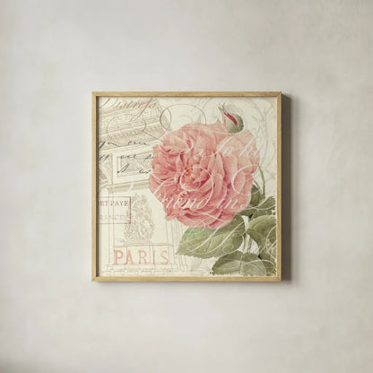 La Vie En Rose II by Pela Studio. Shown in a natural wood glass frame for a timeless modern aesthetic. Available as an archival giclee rolled canvas, fine art paper, or poster print. SKU 8973a.