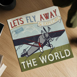 Lets Travel II by Pela Studio. Shown as a detailed flat fine art print, highlighting archival giclee quality. Available as an archival giclee rolled canvas, fine art paper, or poster print. SKU 10862a.