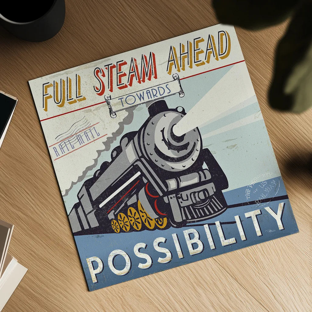 Lets Travel IV by Pela Studio. Shown as a detailed flat fine art print, highlighting archival giclee quality. Available as an archival giclee rolled canvas, fine art paper, or poster print. SKU 10864a.