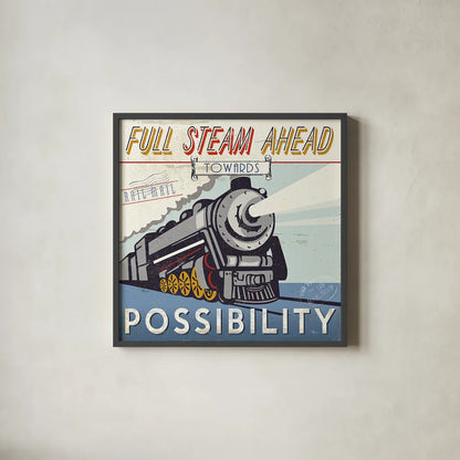 Lets Travel IV by Pela Studio. Shown in a sleek black glass frame for a contemporary gallery look. Available as an archival giclee rolled canvas, fine art paper, or poster print. SKU 10864a.