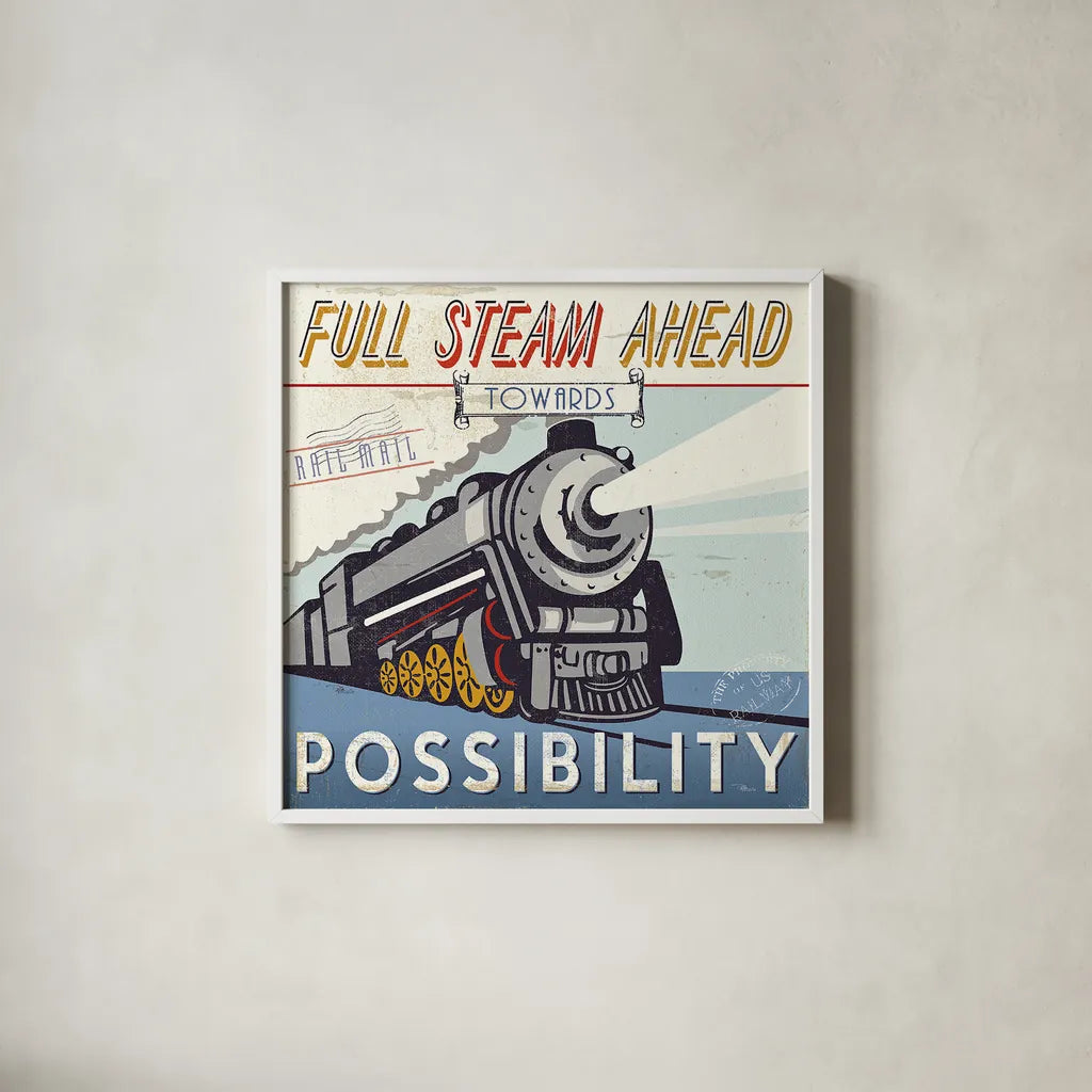 Lets Travel IV by Pela Studio. Shown in a crisp white glass frame for a clean and minimalist style. Available as an archival giclee rolled canvas, fine art paper, or poster print. SKU 10864a.