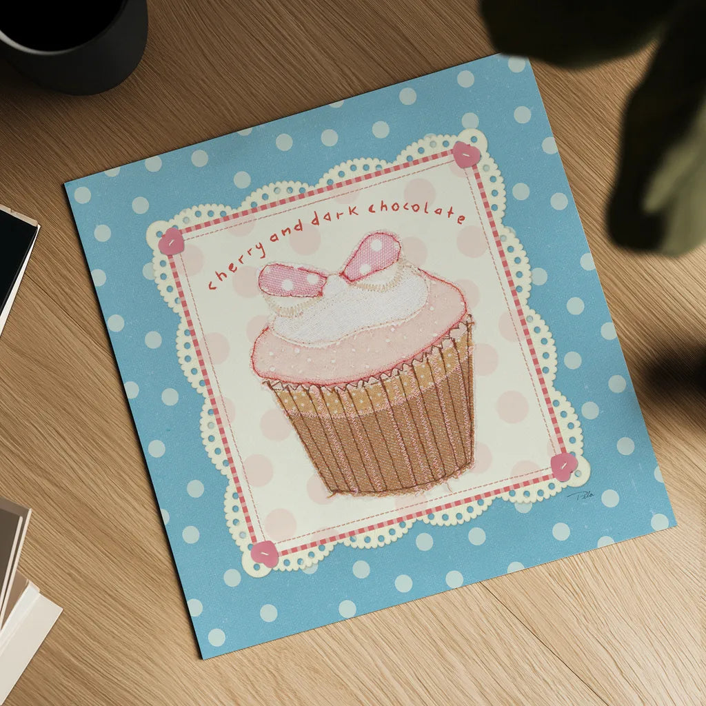 Lil Cupcakes II by Pela Studio. Shown as a detailed flat fine art print, highlighting archival giclee quality. Available as an archival giclee rolled canvas, fine art paper, or poster print. SKU 29483a.