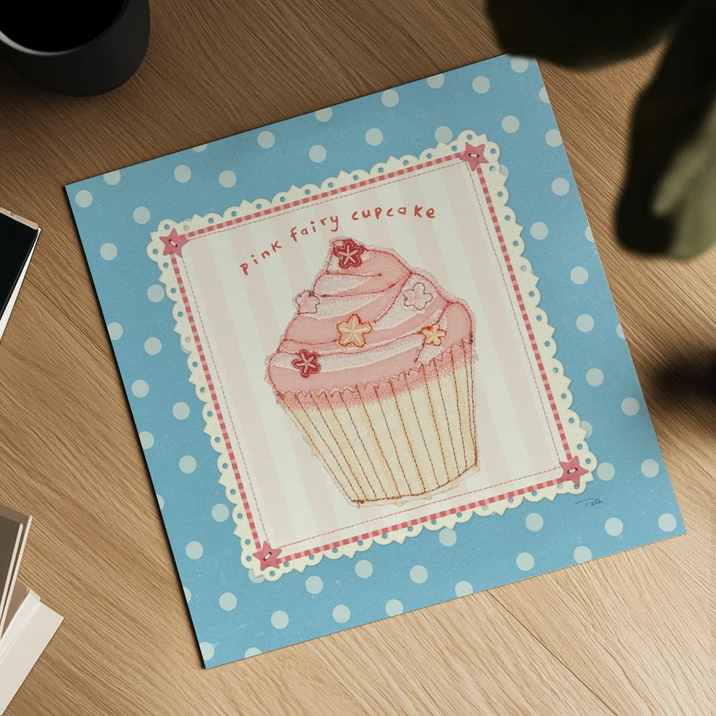 Lil Cupcakes III by Pela Studio. Shown as a detailed flat fine art print, highlighting archival giclee quality. Available as an archival giclee rolled canvas, fine art paper, or poster print. SKU 29480a.
