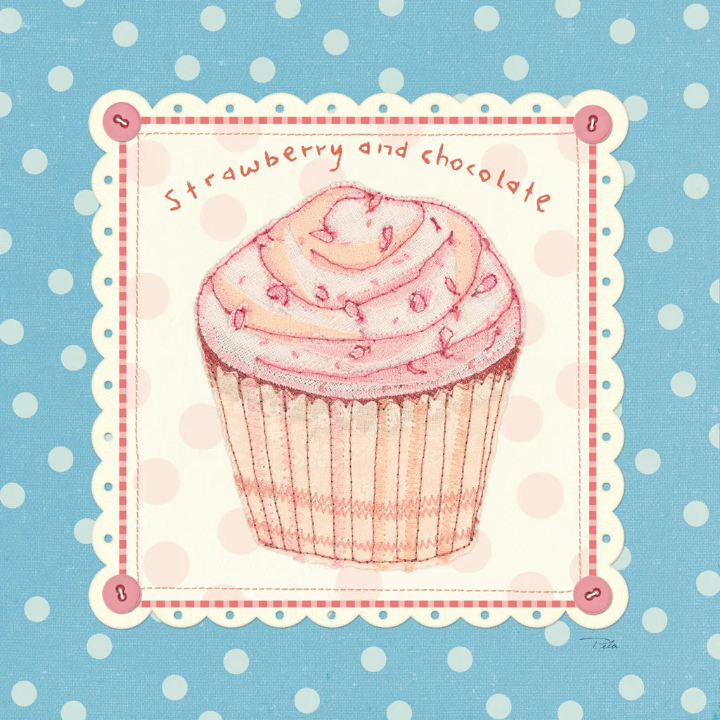 Lil Cupcakes IV by Pela Studio. SKU 29481a. Archival Giclee Fine art print for wall decor.