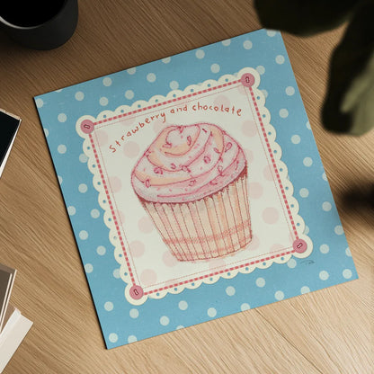 Lil Cupcakes IV by Pela Studio. Shown as a detailed flat fine art print, highlighting archival giclee quality. Available as an archival giclee rolled canvas, fine art paper, or poster print. SKU 29481a.
