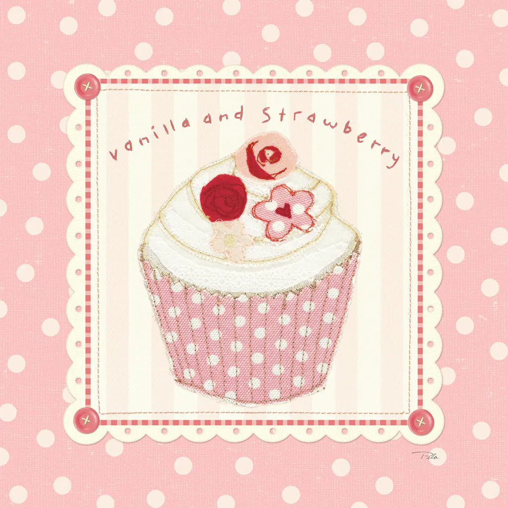 Lil Cupcakes Pink I by Pela Studio. SKU 100983a. Archival Giclee Fine art print for wall decor.