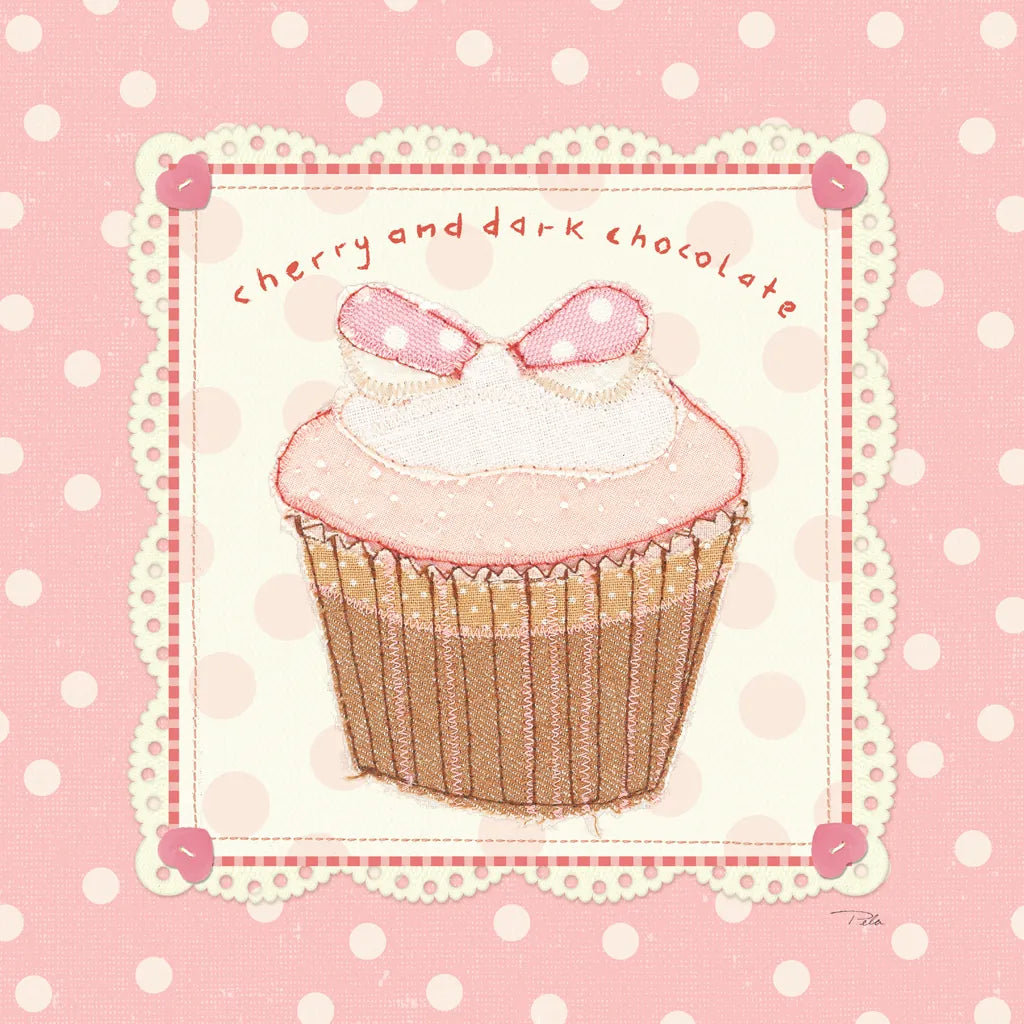 Lil Cupcakes Pink II by Pela Studio. SKU 100984a. Archival Giclee Fine art print for wall decor.