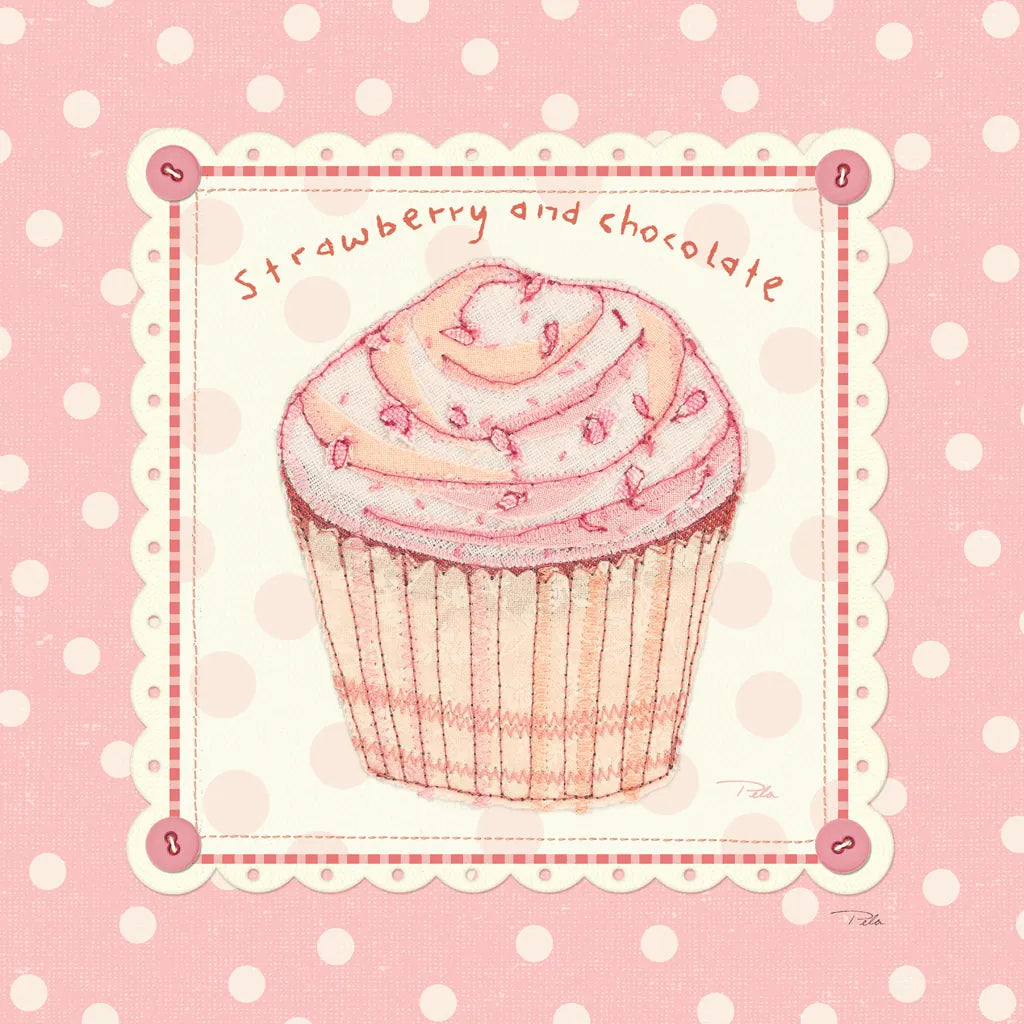 Lil Cupcakes Pink IV by Pela Studio. SKU 100986a. Archival Giclee Fine art print for wall decor.