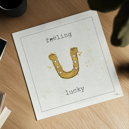 Lil Memos Feeling Lucky by Pela Studio. Shown as a detailed flat fine art print, highlighting archival giclee quality. Available as an archival giclee rolled canvas, fine art paper, or poster print. SKU 28479a.