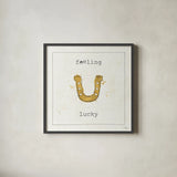 Lil Memos Feeling Lucky by Pela Studio. Shown in a sleek black glass frame for a contemporary gallery look. Available as an archival giclee rolled canvas, fine art paper, or poster print. SKU 28479a.