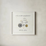 Love Notes II by Pela Studio. Shown in a crisp white glass frame for a clean and minimalist style. Available as an archival giclee rolled canvas, fine art paper, or poster print. SKU 17208a.