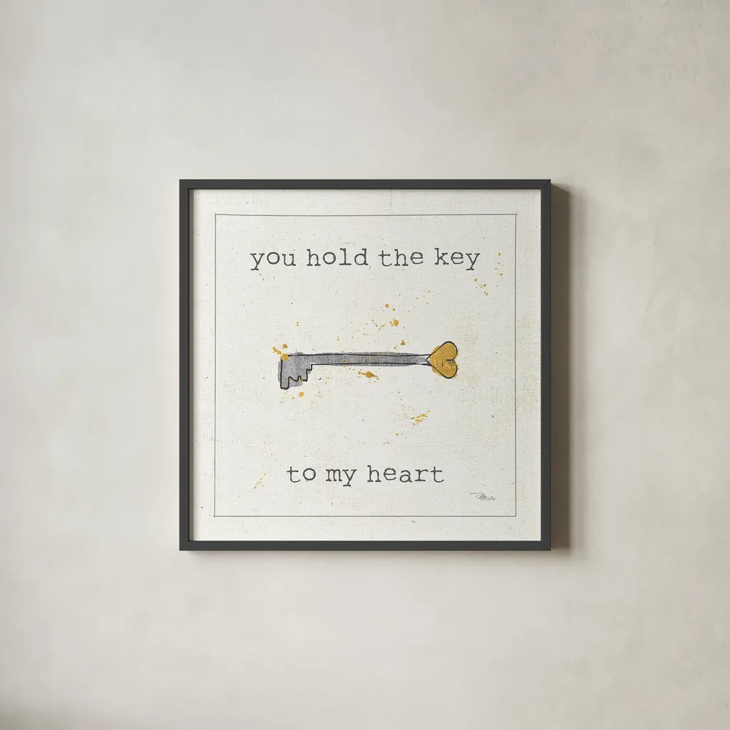 Love Notes IX by Pela Studio. Shown in a sleek black glass frame for a contemporary gallery look. Available as an archival giclee rolled canvas, fine art paper, or poster print. SKU 17210a.