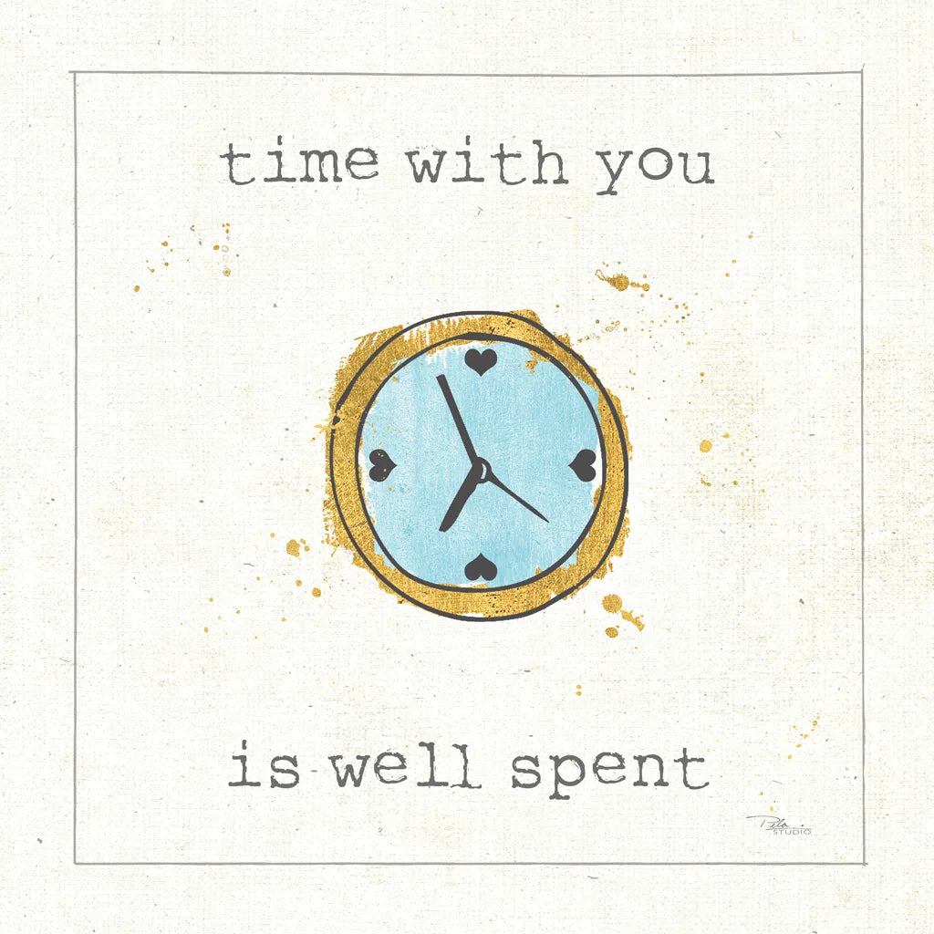 Love Notes X Turquoise Clock by Pela Studio. SKU 41690a. Archival Giclee Fine art print for wall decor.