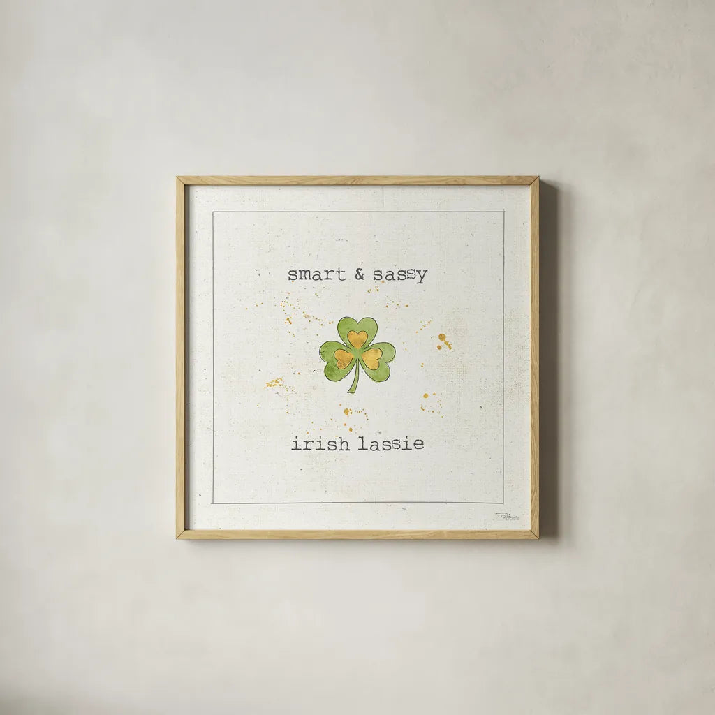 Lucky Cuties I by Pela Studio. Shown in a natural wood glass frame for a timeless modern aesthetic. Available as an archival giclee rolled canvas, fine art paper, or poster print. SKU 38552a.