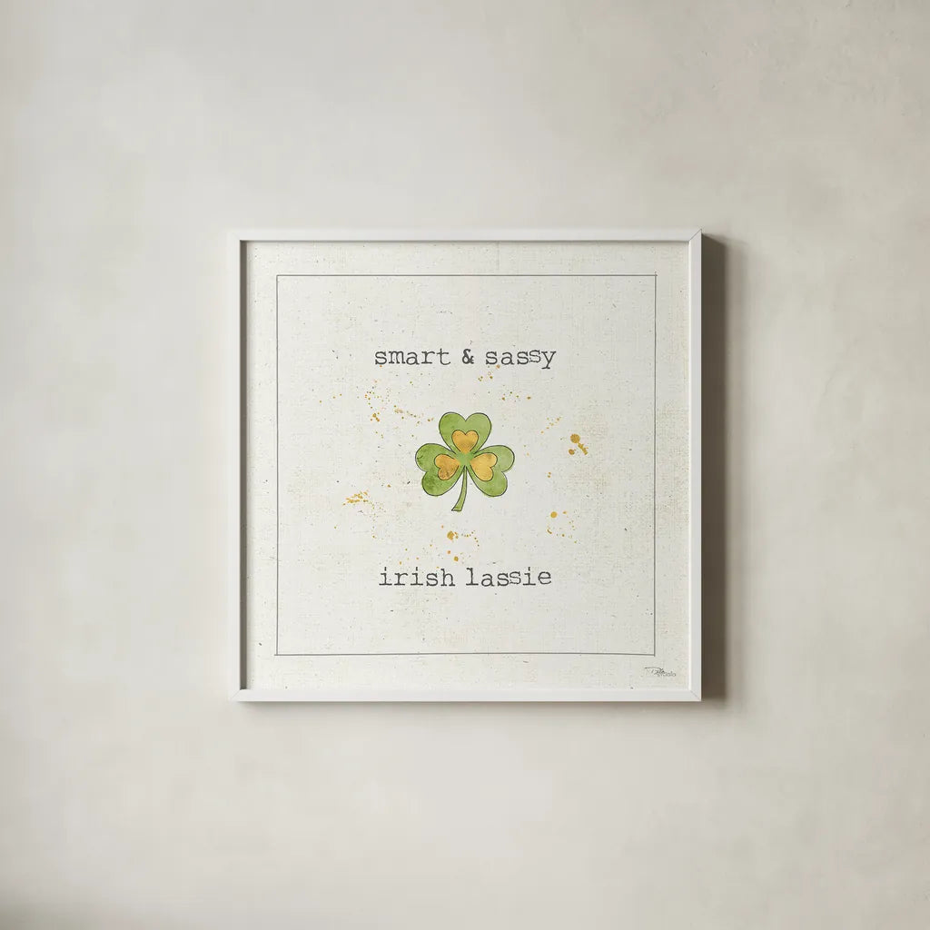 Lucky Cuties I by Pela Studio. Shown in a crisp white glass frame for a clean and minimalist style. Available as an archival giclee rolled canvas, fine art paper, or poster print. SKU 38552a.