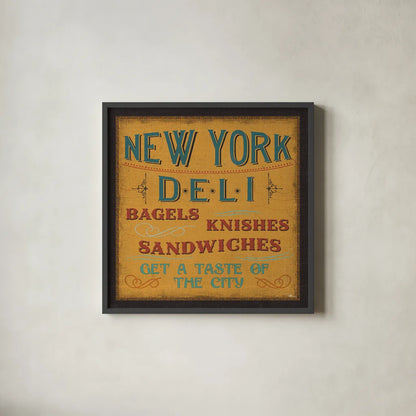 Lunchtime in Color III by Pela Studio. Shown in a sleek black glass frame for a contemporary gallery look. Available as an archival giclee rolled canvas, fine art paper, or poster print. SKU 11959a.