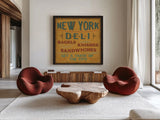 Lunchtime in Color III by Pela Studio. Shown as extra-large giant wall art in a modern living room. Available as an archival giclee rolled canvas, fine art paper, or poster print. SKU 11959a.