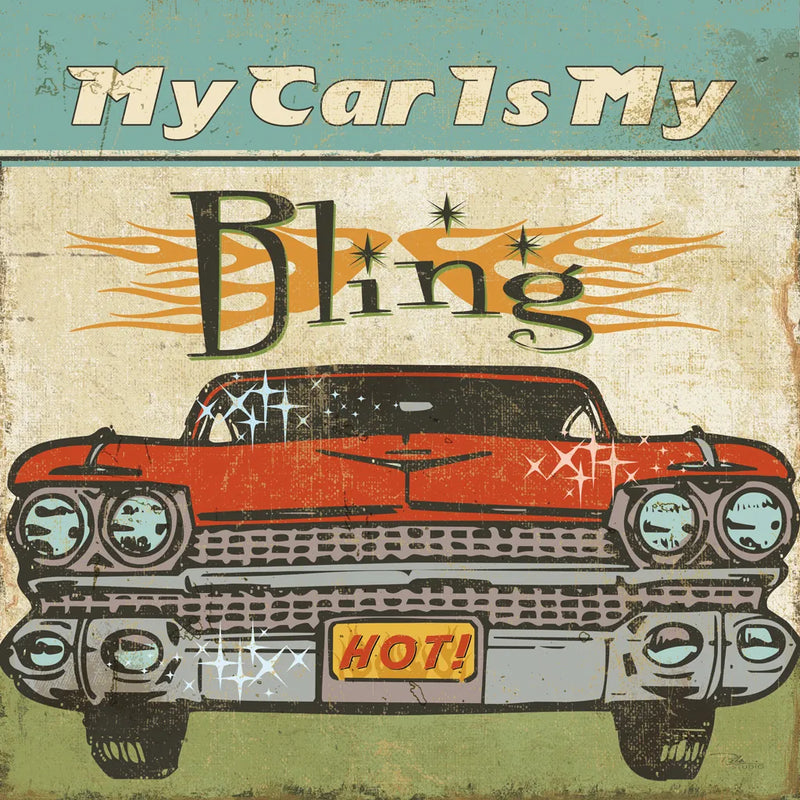Mancave II - My Car is My Bling by Pela Studio. SKU 10312a. Archival Giclee Fine art print for wall decor.