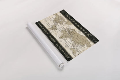 Mappemonde by Pela Studio. shown as a rolled paper print. Available as archival giclee rolled canvas, fine art paper, or poster print. SKU 8315i.