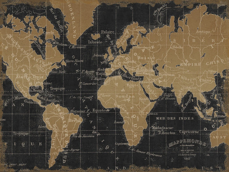 Mappemonde Borderless Black Gold by Pela Studio
