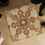 Moroccan Patchwork Red Tile III by Pela Studio. Shown as a detailed flat fine art print, highlighting archival giclee quality. Available as an archival giclee rolled canvas, fine art paper, or poster print. SKU 74290a.
