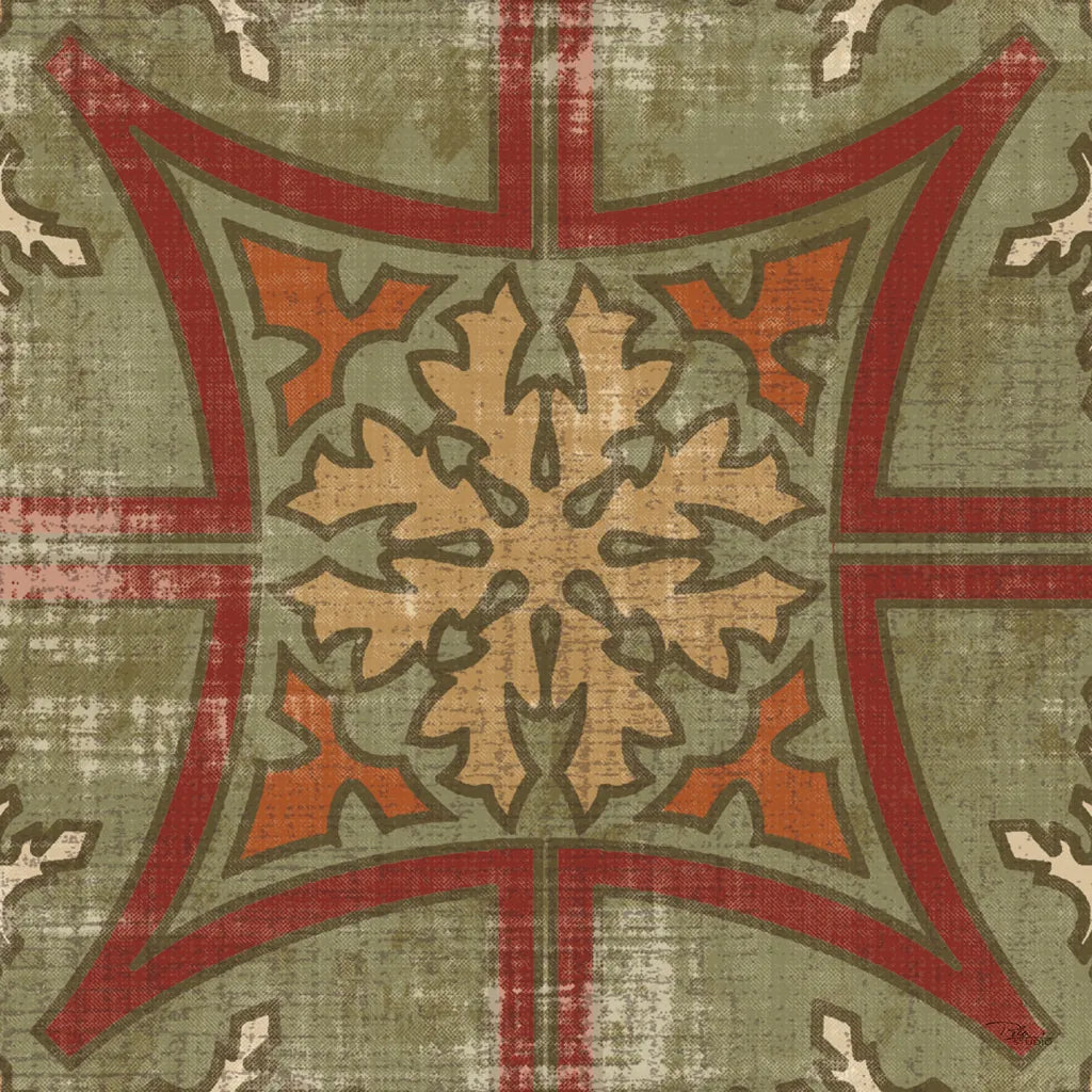 Moroccan Patchwork Red Tile V by Pela Studio. SKU 74295a. Archival Giclee Fine art print for wall decor.