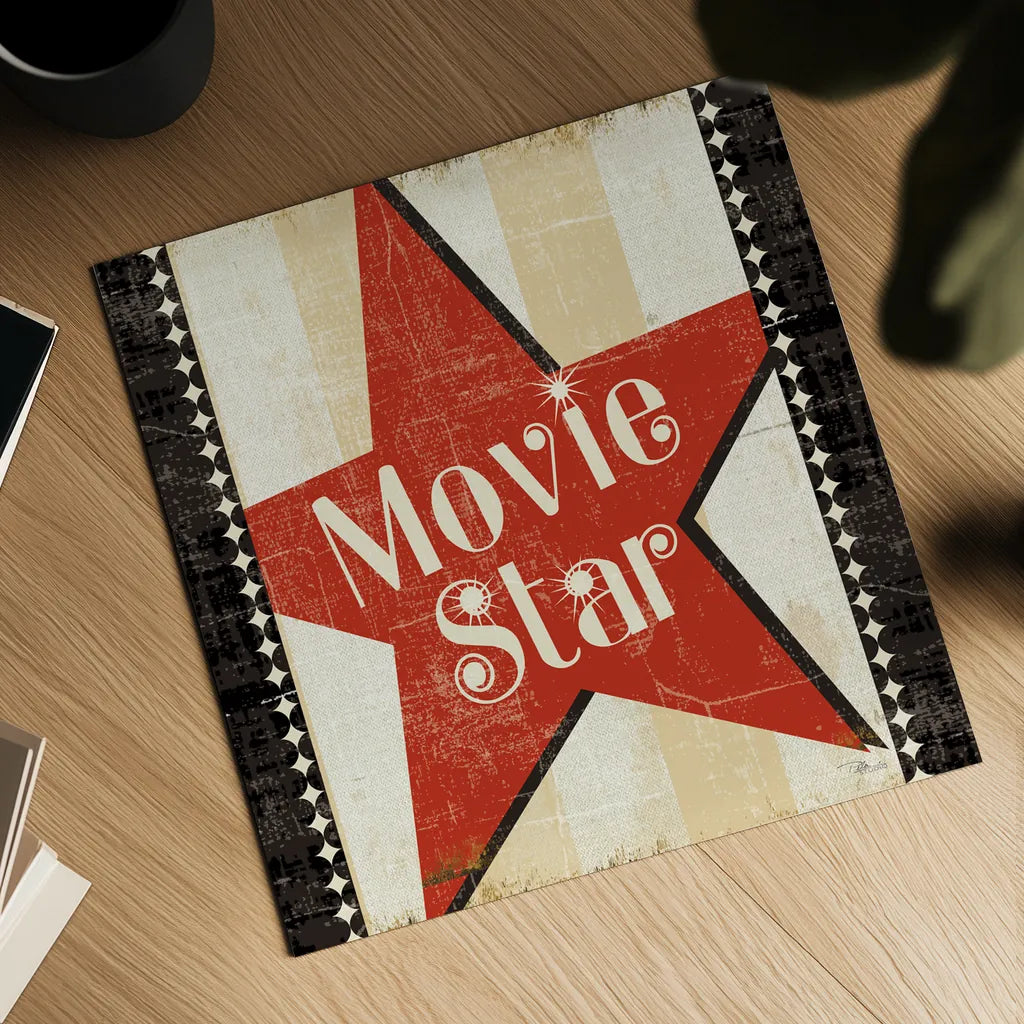 Movie Star Border 8x8 by Pela Studio. Shown as a detailed flat fine art print, highlighting archival giclee quality. Available as an archival giclee rolled canvas, fine art paper, or poster print. SKU 11215a.