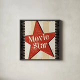Movie Star Border 8x8 by Pela Studio. Shown in a sleek black glass frame for a contemporary gallery look. Available as an archival giclee rolled canvas, fine art paper, or poster print. SKU 11215a.