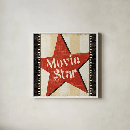 Movie Star Border 8x8 by Pela Studio. Shown in a crisp white glass frame for a clean and minimalist style. Available as an archival giclee rolled canvas, fine art paper, or poster print. SKU 11215a.