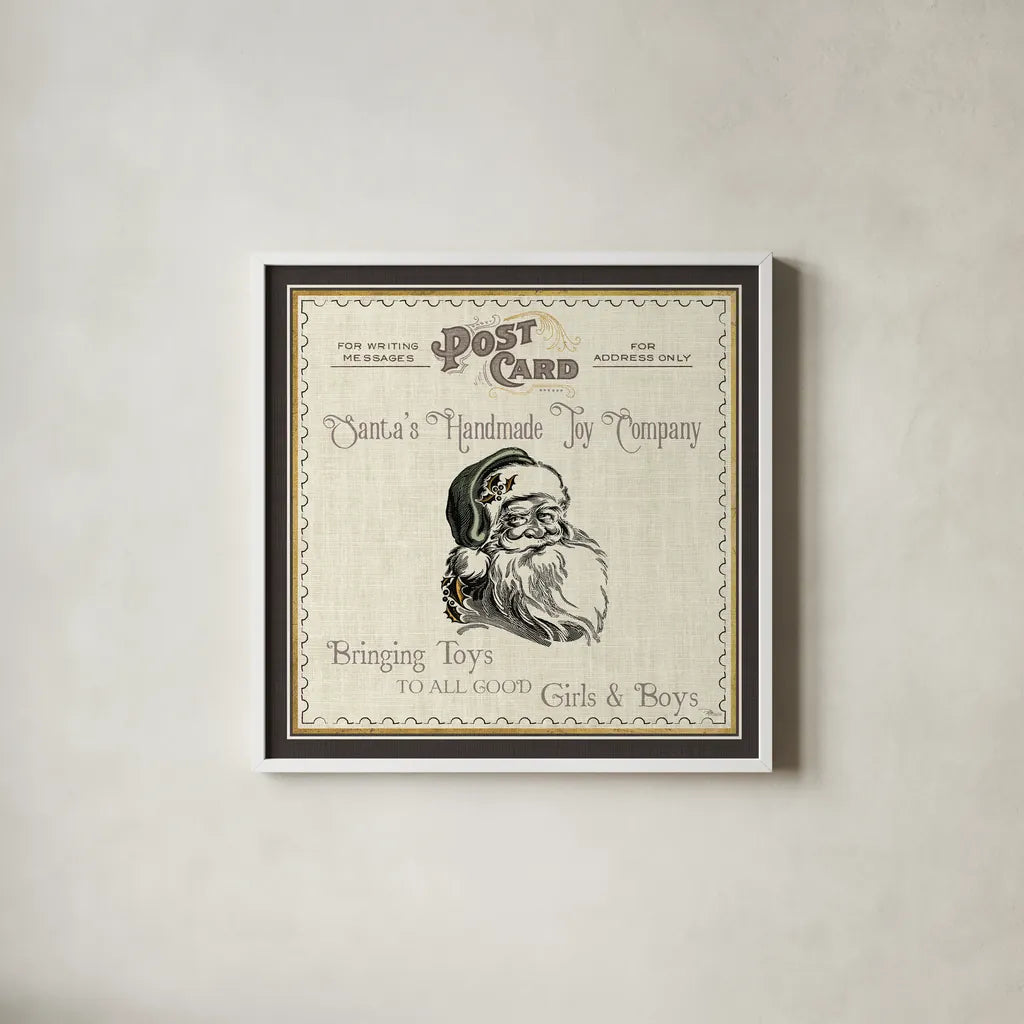 North Pole Express I Neutral by Pela Studio. Shown in a crisp white glass frame for a clean and minimalist style. Available as an archival giclee rolled canvas, fine art paper, or poster print. SKU 66642a.