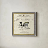 North Pole Express II Neutral by Pela Studio. Shown in a crisp white glass frame for a clean and minimalist style. Available as an archival giclee rolled canvas, fine art paper, or poster print. SKU 66643a.