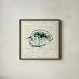 Ocean Prints I by Pela Studio. Shown in a sleek black glass frame for a contemporary gallery look. Available as an archival giclee rolled canvas, fine art paper, or poster print. SKU 10726a.
