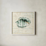 Ocean Prints I by Pela Studio. Shown in a crisp white glass frame for a clean and minimalist style. Available as an archival giclee rolled canvas, fine art paper, or poster print. SKU 10726a.
