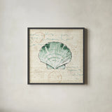 Ocean Prints II by Pela Studio. Shown in a sleek black glass frame for a contemporary gallery look. Available as an archival giclee rolled canvas, fine art paper, or poster print. SKU 10727a.