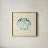 Ocean Prints II by Pela Studio. Shown in a natural wood glass frame for a timeless modern aesthetic. Available as an archival giclee rolled canvas, fine art paper, or poster print. SKU 10727a.
