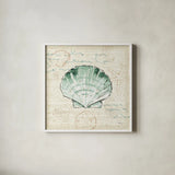 Ocean Prints II by Pela Studio. Shown in a crisp white glass frame for a clean and minimalist style. Available as an archival giclee rolled canvas, fine art paper, or poster print. SKU 10727a.