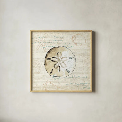 Ocean Prints IV by Pela Studio. Shown in a natural wood glass frame for a timeless modern aesthetic. Available as an archival giclee rolled canvas, fine art paper, or poster print. SKU 10729a.