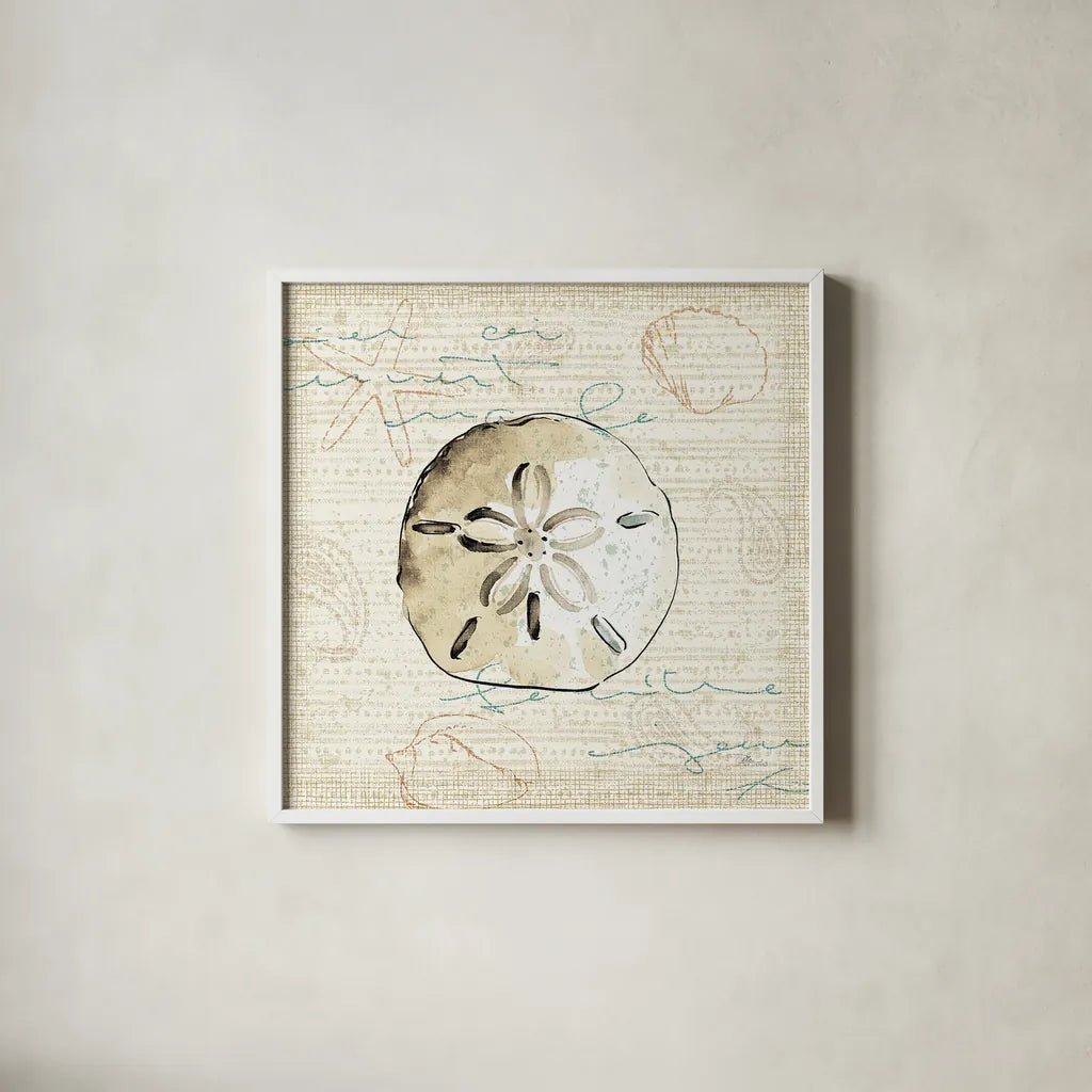 Ocean Prints IV by Pela Studio. Shown in a crisp white glass frame for a clean and minimalist style. Available as an archival giclee rolled canvas, fine art paper, or poster print. SKU 10729a.