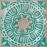 Ocean Tale Tile VI Coral by Pela Studio. SKU 15428a. Archival Giclee Fine art print for wall decor.