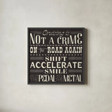 On the Road Again III by Pela Studio. Shown in a sleek black glass frame for a contemporary gallery look. Available as an archival giclee rolled canvas, fine art paper, or poster print. SKU 19973a.