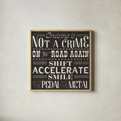 On the Road Again III by Pela Studio. Shown in a natural wood glass frame for a timeless modern aesthetic. Available as an archival giclee rolled canvas, fine art paper, or poster print. SKU 19973a.