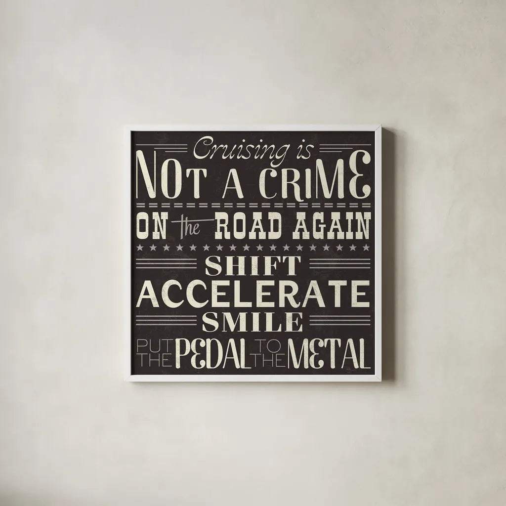 On the Road Again III by Pela Studio. Shown in a crisp white glass frame for a clean and minimalist style. Available as an archival giclee rolled canvas, fine art paper, or poster print. SKU 19973a.