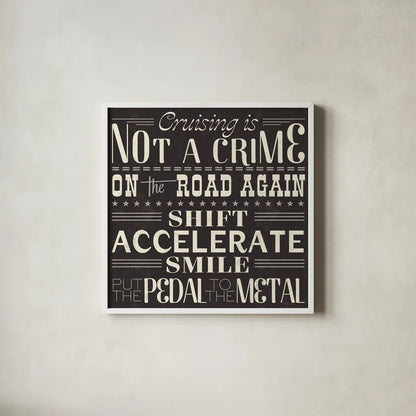 On the Road Again III by Pela Studio. Shown in a crisp white glass frame for a clean and minimalist style. Available as an archival giclee rolled canvas, fine art paper, or poster print. SKU 19973a.