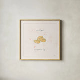 Opposite Cuties V Pastel by Pela Studio. Shown in a natural wood glass frame for a timeless modern aesthetic. Available as an archival giclee rolled canvas, fine art paper, or poster print. SKU 56984a.