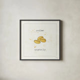 Opposites Cuties V by Pela Studio. Shown in a sleek black glass frame for a contemporary gallery look. Available as an archival giclee rolled canvas, fine art paper, or poster print. SKU 25115a.
